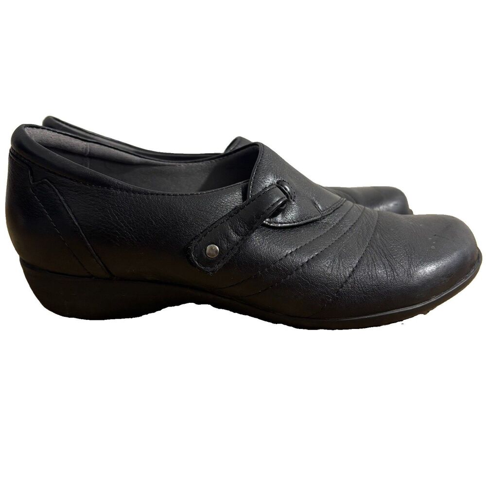 Dansko Franny Loafers Womens 37 US 7 Black Leather Slip On Shoes Work Comfort
